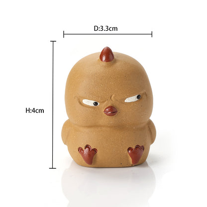 ANGRY LITTLE YELLOW CHICKEN TEA PET ORNAMENT