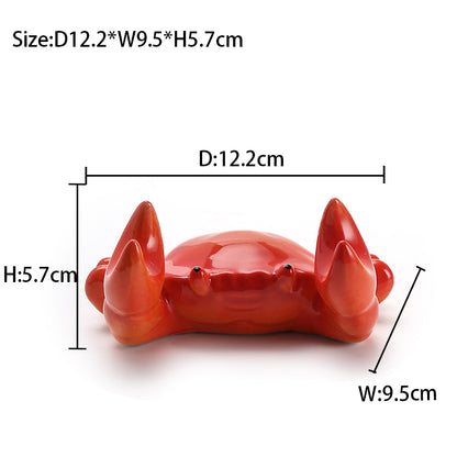 CERAMIC CRAB TEA PET OFFICE PEN HOLDER MOBILE PHONE DESKTOP STAND